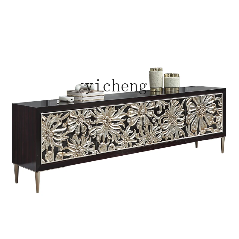 

YY Light Luxury Solid Wood TV Cabinet Coffee Table Combination Modern Minimalist TV Stand
