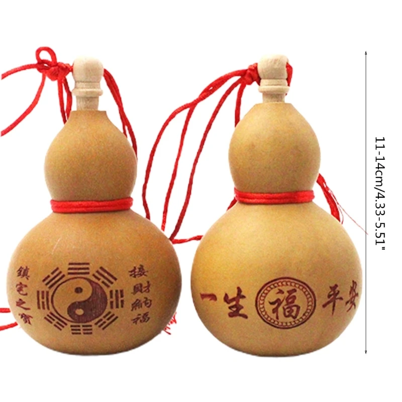 Mini Wine Gourd Crafts Natural Art Collection Ornament Chinese Traditional Carving for Chinese New Year Hanging Toy 6