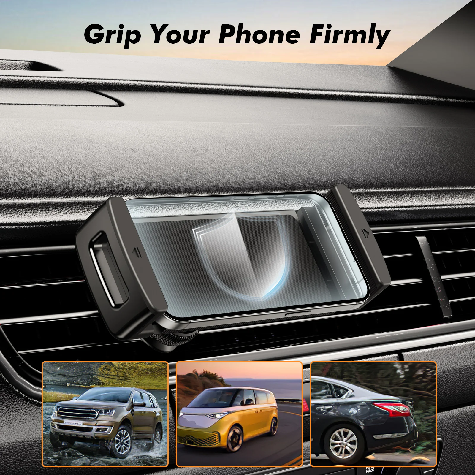 Eary Car Phone Holder 360°Rotatable Mount Vent iPad Tablet for Car iPad Mini Air Z Fold 7 6 iPhone Samsung More 4-12.9" Device