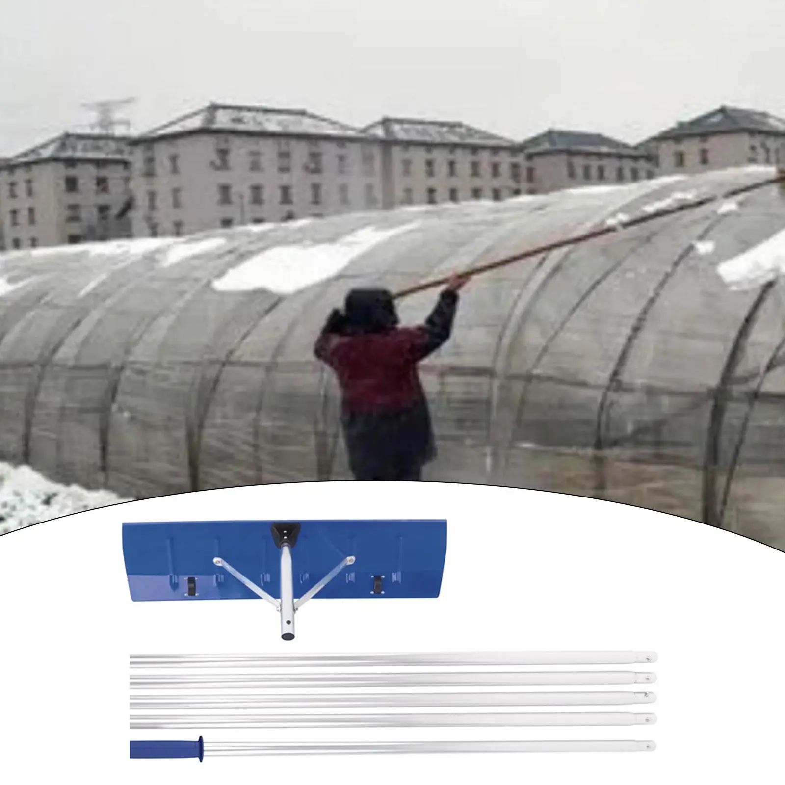 Roof Rake Premium Removable Portable Snow Roof Rake for Lawn