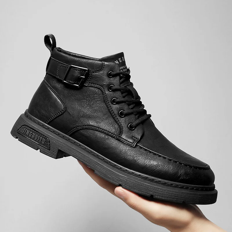 

Men's Chukka Boots Waterproof Leather Casual Lace Up Ankle Oxford Boots Daily Dress Shoes for Men