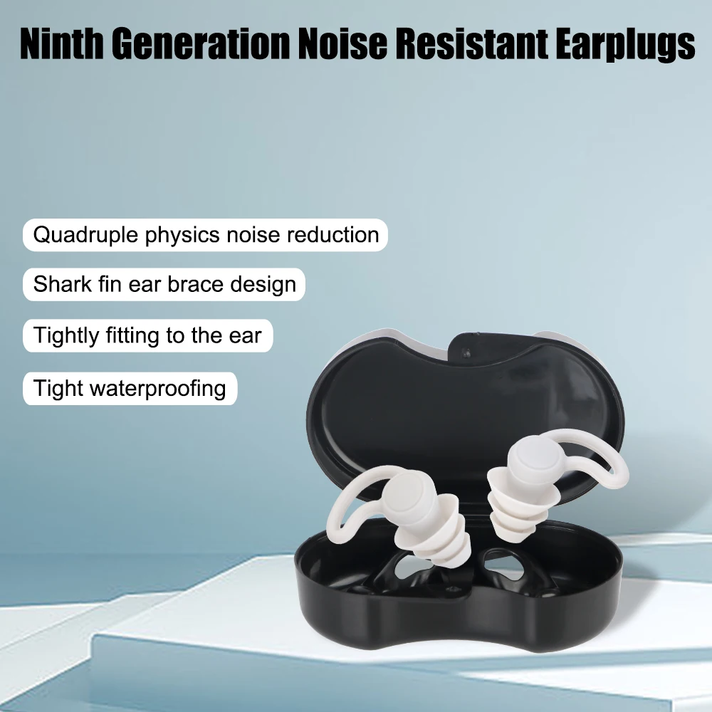 

Noise Reduction Earplugs Sleep Soft Silicone Ear Plugs Sound Insulation Ear Protector 1 Pair Professional swimming Waterproof