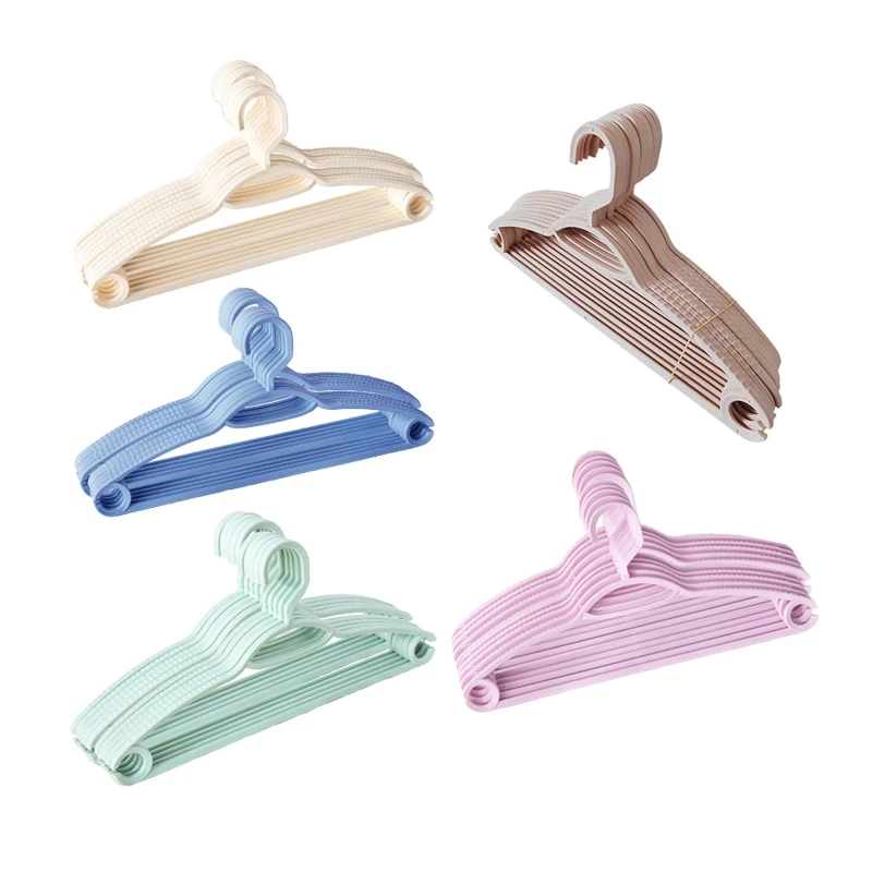 

10pcs Non-Slip Durable Clothes Hangers Nordic Color Plastic Seamless for Coat Pants Jackets Space Saving