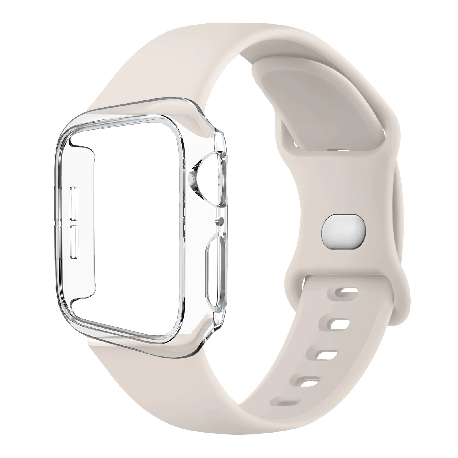 Versatile Protective Silicone Strap and PC Case for Apple Watch - Enhanced Durability and Style