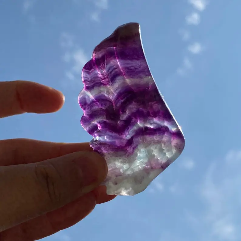 Natural A Pair of Fluorite Wings+ Golden Stents,Wings Of Angel,Mineral samples,Home Decoration,Reiki Heal,Crystal Gifts,Angel's 2