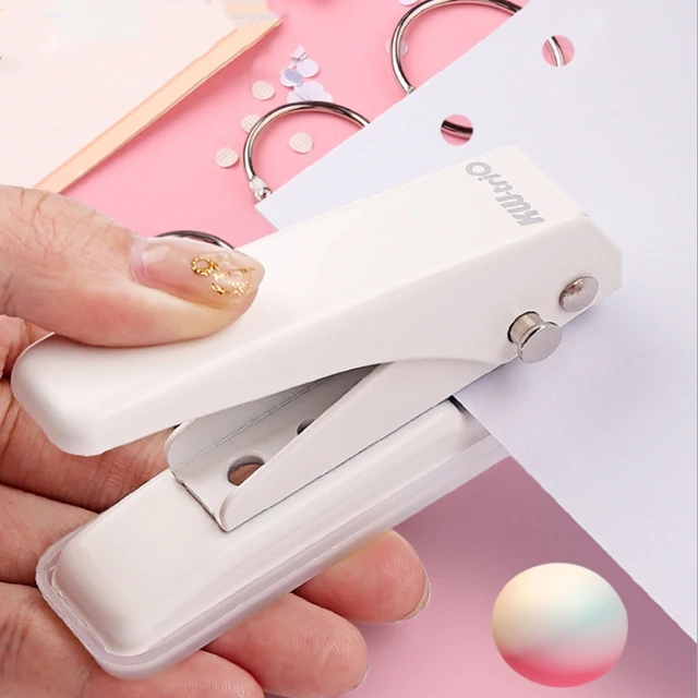 2 PCS Mini Perforateur Monotrou,Blanc,Mini Perforateur Monotrou Pour