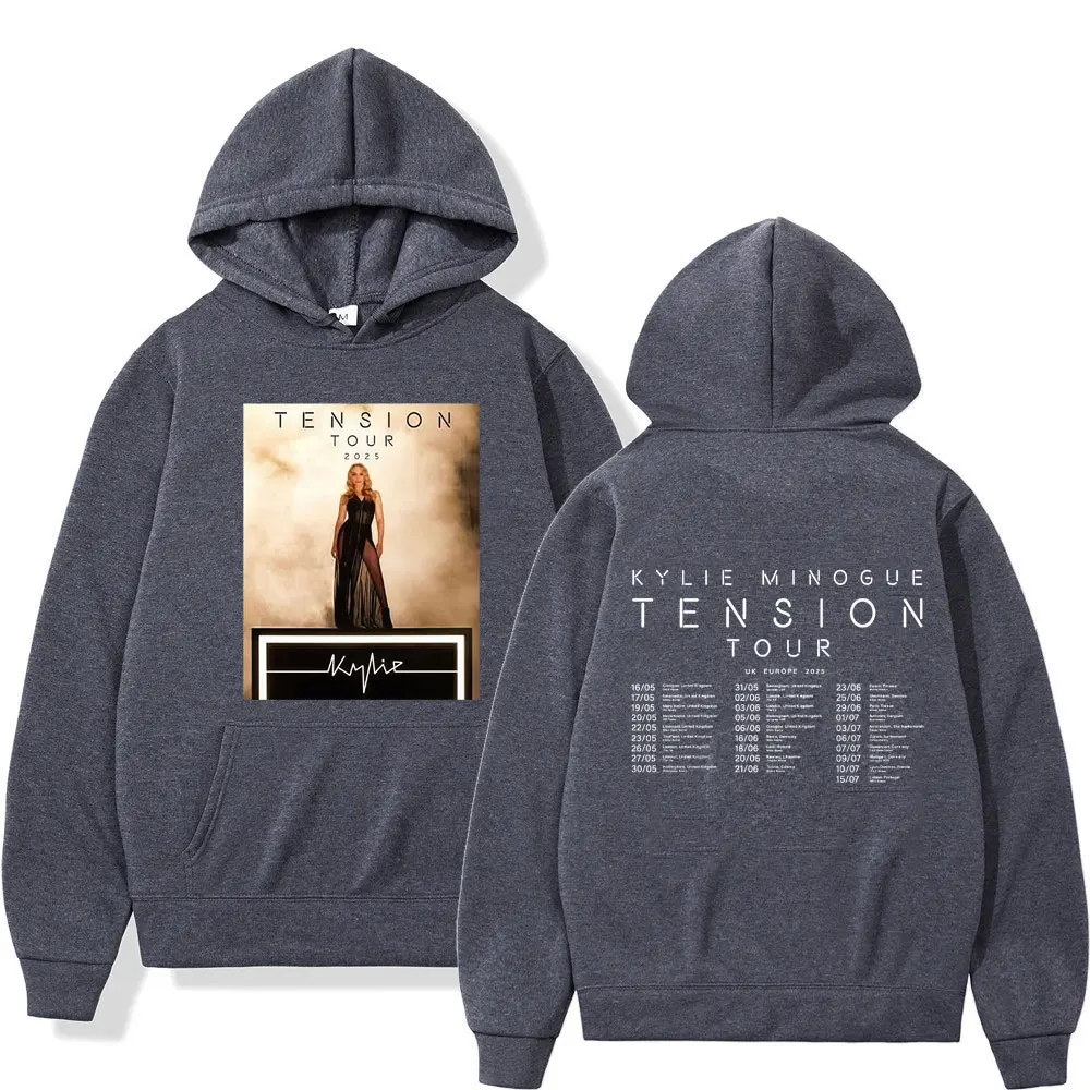 Singer Kylie Minogue Tension World Tour 2025 Print Hoodie Men