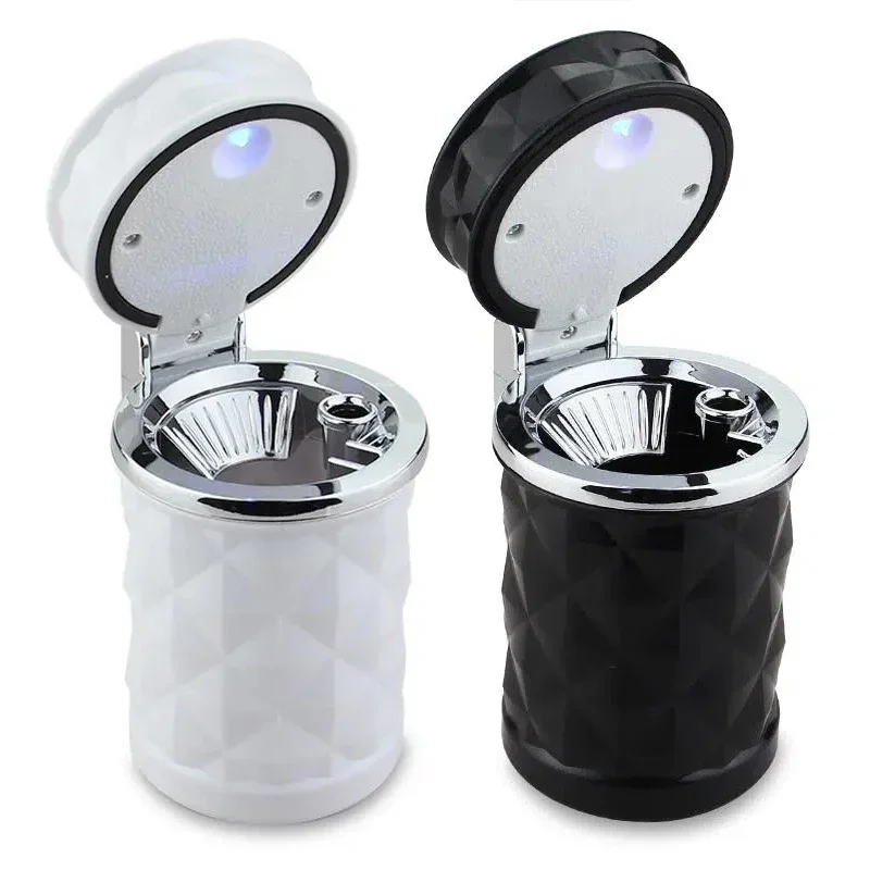 LED 라이트 합금 재떨이 알루미늄 컵 무연 자동차 재떨이 난연성 자동차 부품 자동차 휴대용 범용 재떨이 벨트 Amagi
