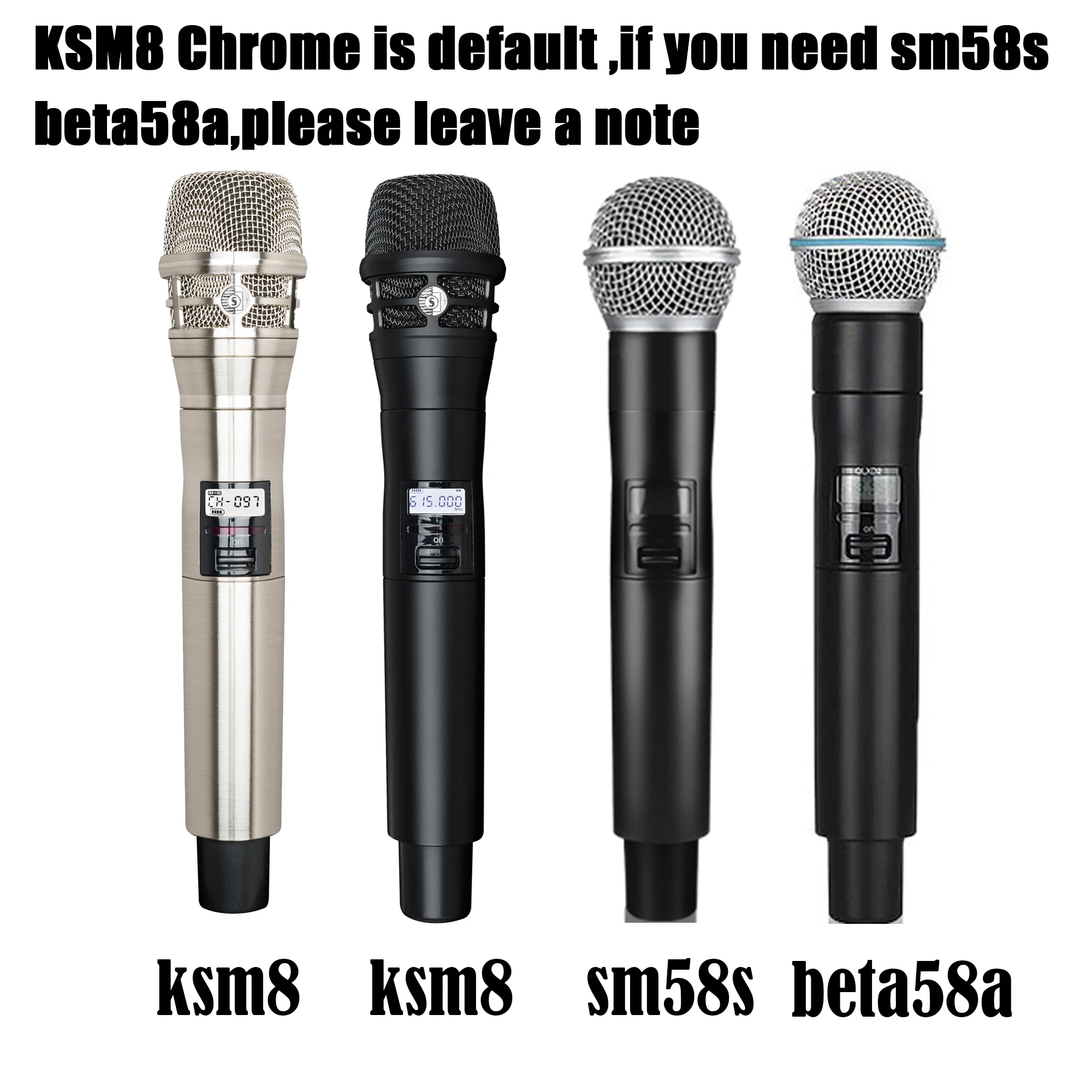 Betagear 4 채널 무선 마이크 UHF KSM8 Beta58 SM58S 무대 공연을 위한 핸드헬드 라발리에 마이크로포노 헤드셋 다이버시티