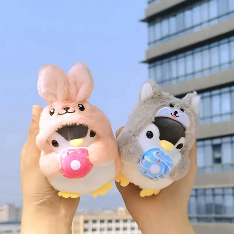 

10cm Kawaii Penguin Cross Dressing Animals Series Soft Stuffed Plush Toys Dolls KeyChain Girl Bag Plushie Pendant Birthday Gift