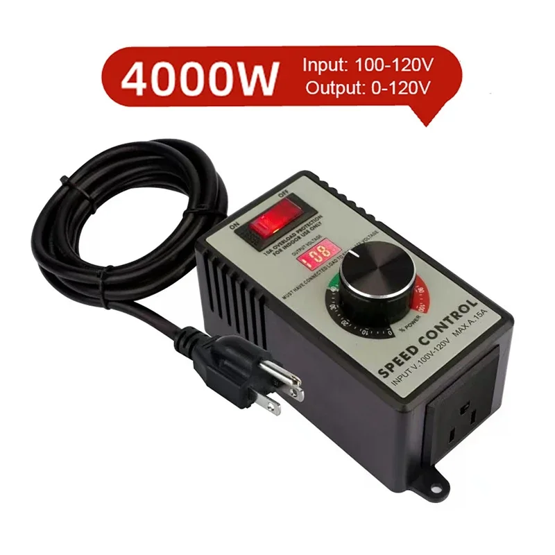 Description Picture 3 of item220V AC Motor Speed Controller Electric Router Exhaust Fan Grinder Drill Variable Voltage Regulator Switch LED Display 110V