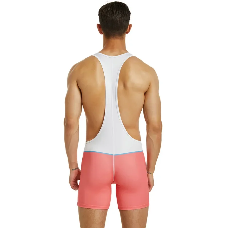 Mens Sleeveless Wrestling Suit Boxing Skinsuit Weightlifting Clothing Gym Match Tights Training Wrestling