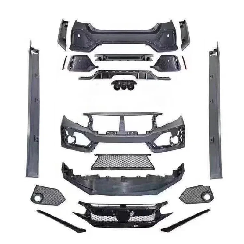 

PP upgrade wide TYPER body kits front bumper rear bumper side skirts for Honda 10th Civic 2016-2021
