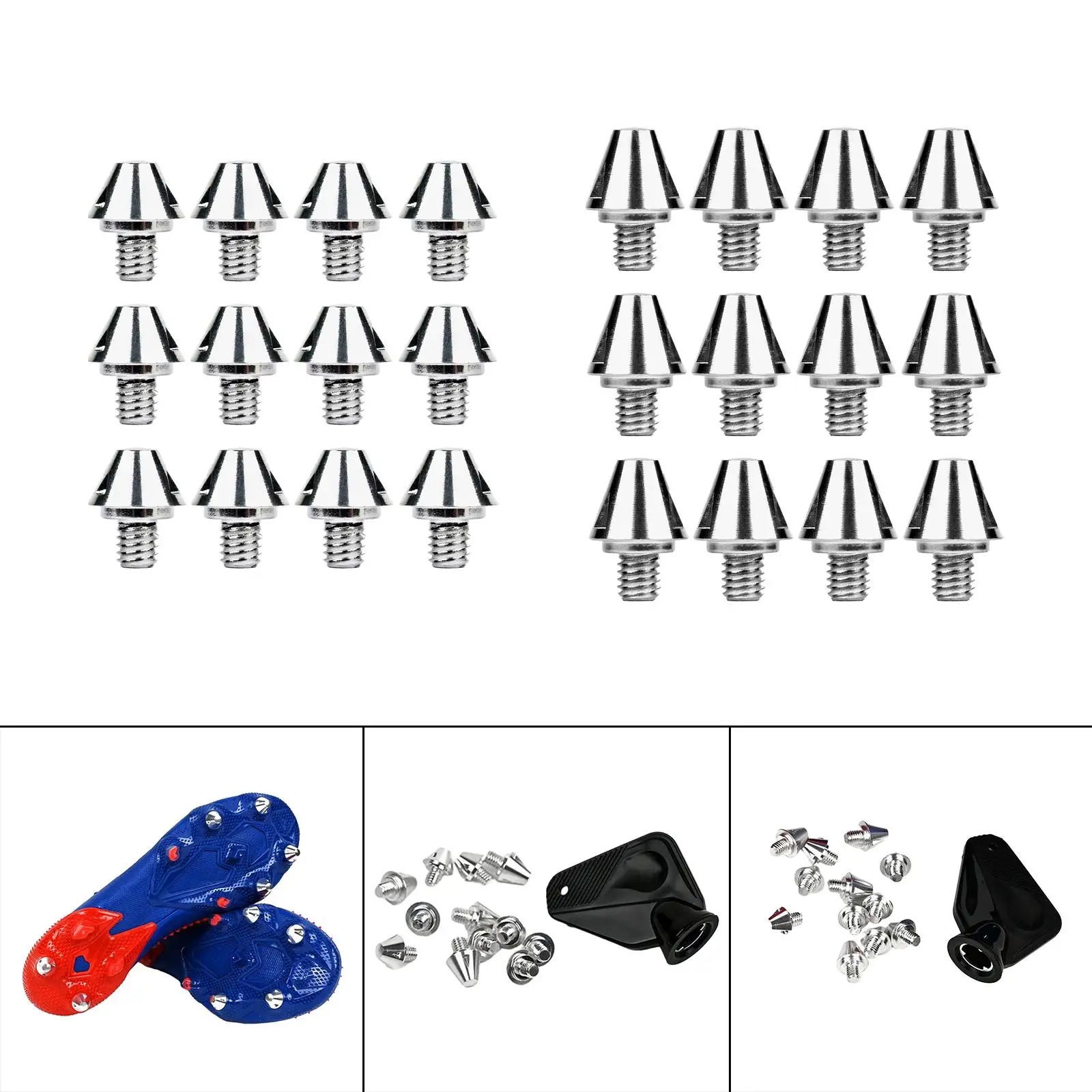 12x Soccer Boot Cleats Track Shoes Spikes Comfortable M6 Firm Ground Football Boot Studs for Indoor Outdoor Sports Training