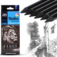 3/6Pcs Professional Pure Carbon Sketch Pens Hard/Medium/Soft Woodless Charcoal Pencil Set Drawing Tool Art Painting Supplies 1