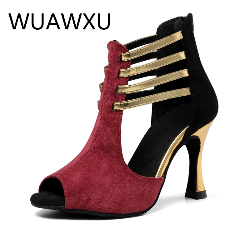 Natasha Black Dance Shoes Latin Dance Shoes Sexy Dance Boots Adult Walking Show Dance Shoes