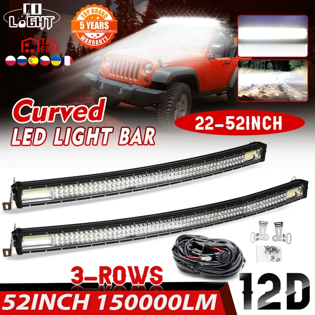 CO LIGHT 22-52inch Tri-Row 12D Cruved LED Light Bar Offroad Led Bar Combo  Led Work Light Bar for Truck SUV ATV 4x4 4WD 12V 24V - AliExpress