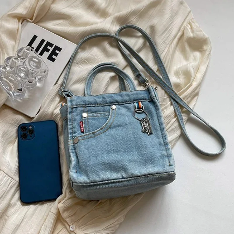 Ladies' Crossbody Bags Creative Retro Washed Denim Personalized Fashionable Verstaile Handbags High-quality Shoulder Bags Girl