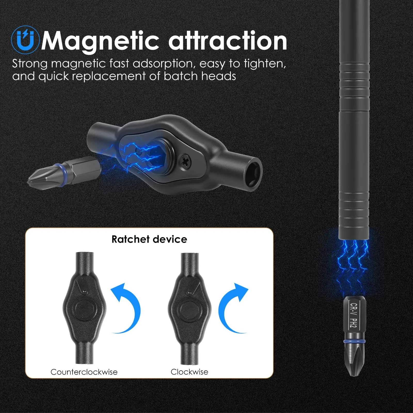 라포드 24-in-1 S2 합금강 라쳇 스크류드라이버 세트 |   전자제품, PC, 가구용 탈착식 손잡이 정밀 수리 도구