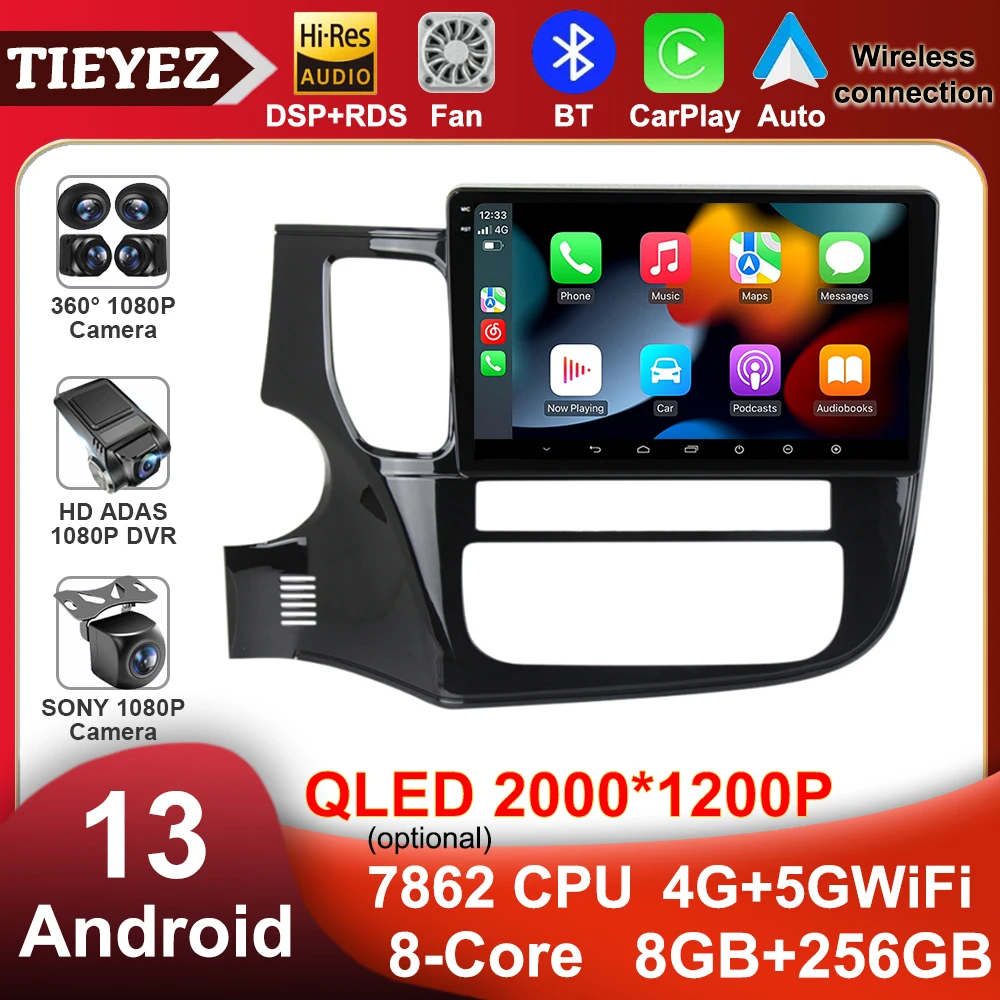 

Android 13 Car Multimedia Player Radio For Mitsubishi Outlander 3 2012-2018 Video 4G Stereo Audio Head Unit Carplay Speakers