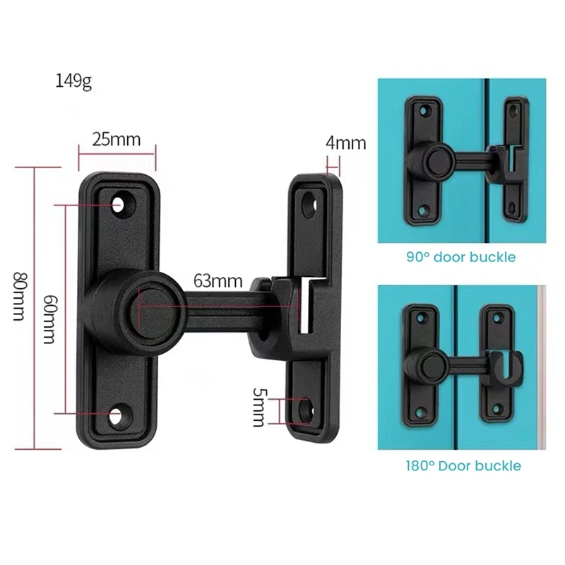 Heavy Duty Gate Latches 90 Degree Right Angle Barn Door Lock Anti-Theft Sliding Door Lock Latch For Garden