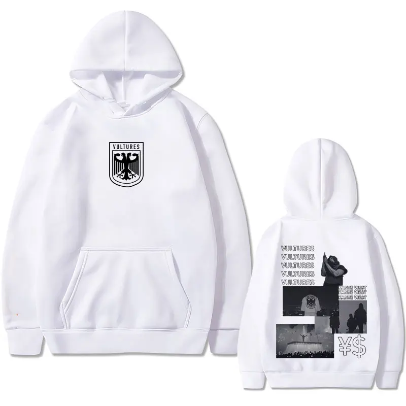 Rapper Kanye West Ys Ty Dolla Sign Vultures Print Hoodie Men Casual Oversized Sweatshirt Male Fashion Hoodies Men's Streetwear