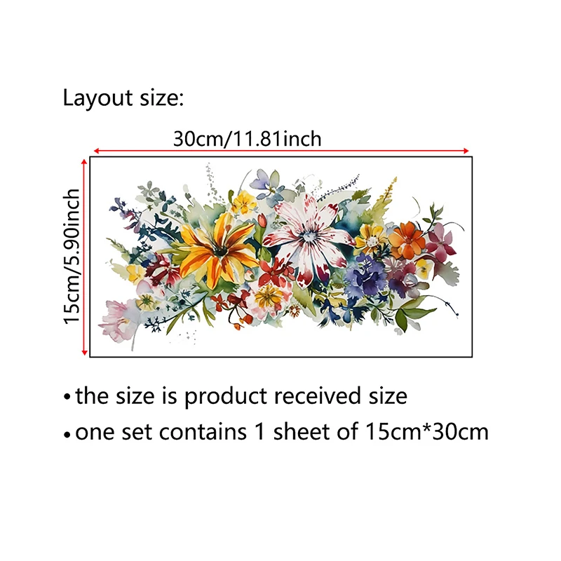 Toilet Stickers Flower Self-adhesive Painting Waterproof Bathroom Walls