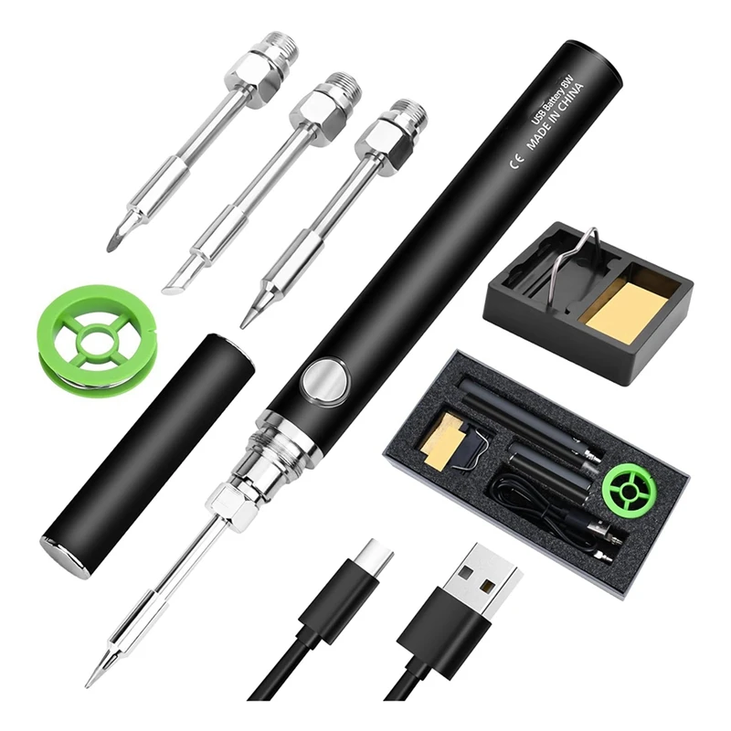 Cordless Soldering Iron Kit Cordless Soldering Iron Built-In 1100Mah Battery, 3 Temperature Adjustment Settings