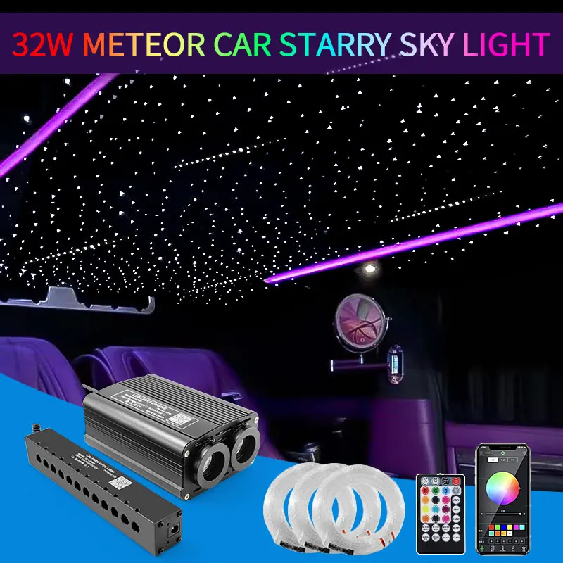 32W Cielo Stellato Auto Meteor Led Car Star Ry Sky Light Roof Star Night Lights Auto Interior Star S Lampada Da Soffitto Accessori Per Auto In Fibra O