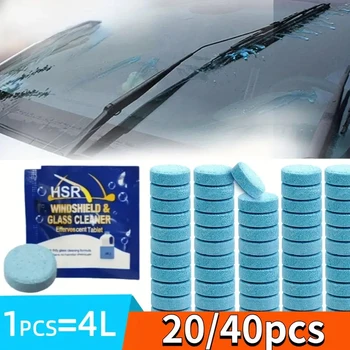20/40pcs Solid Cleaner Car Windscreen Cleaner Effervescent Tablet Auto Wiper Glass Solid Cleaning Concentrated Tablets Detergent 1