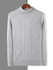 Men Turtleneck Cashmere Sweater Autumn Winter Thick Pullover 100% Mink Cashmere Knitwear Cable Knitting Warm Casual Business Top 3