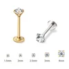 2/8PCS Stainless Steel Eearring Nose Stud Cartilage Piercing Jewelry Helix Tragus Lip Gold Color Tiny Earrings for Women 18G 3