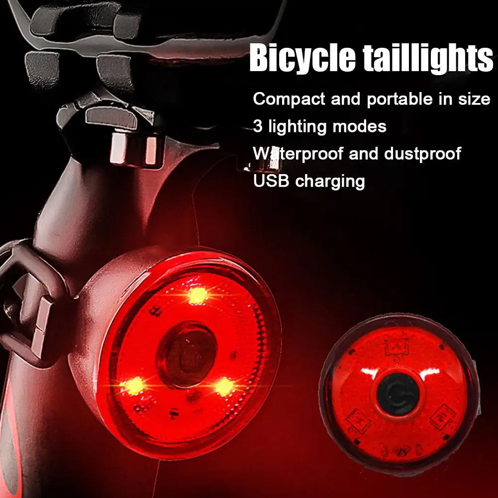 

Mini Bicycle Taillights USB Rechargeable Waterproof High warning Night Brightness Bicycle Cycling light Accessories M6Q1