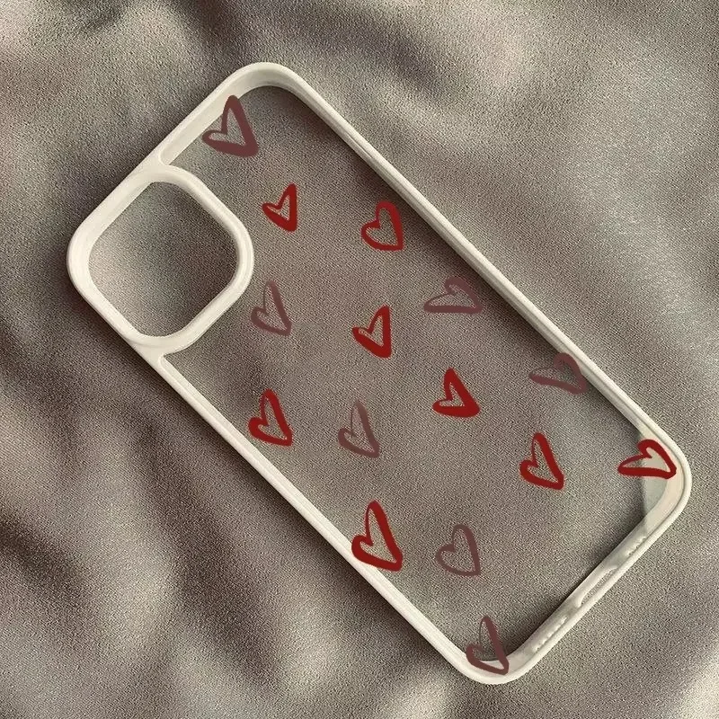 Chic Clear Heart Phone Case - Cute Love Design
