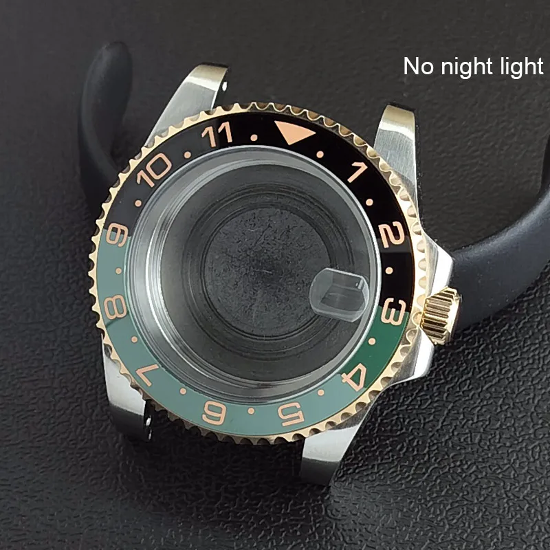 40MM Sapphire Glass GMT Bidirectional Rotation Watch Case with Accessories