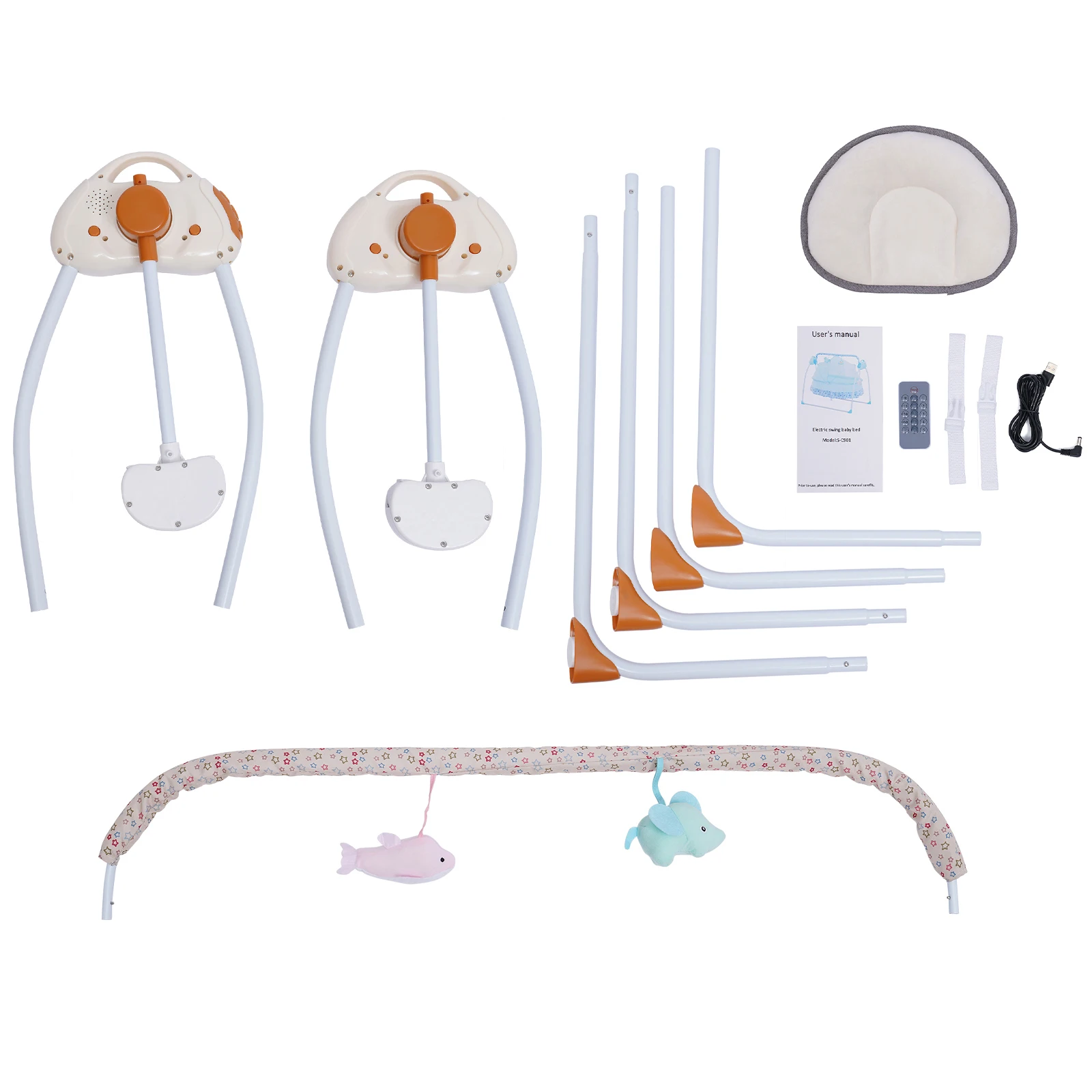 Portable Electric Swing Baby Crib Cradle Auto Bassinet Infant Music Swing Sleeping Bed With Remote Control Bluetooth