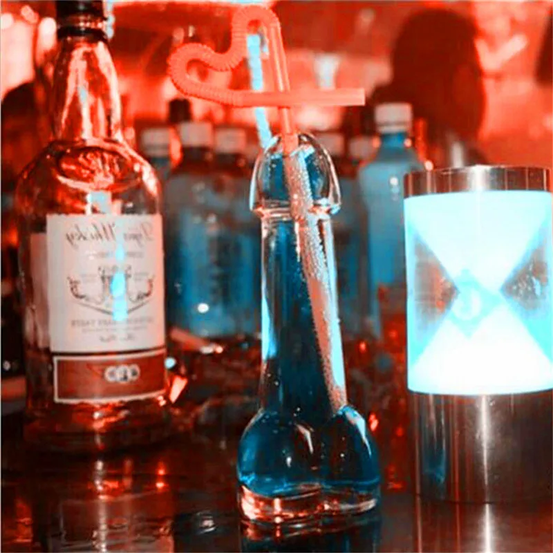 Penis Transparent Cocktail Glass Fun Creative Wine Glass Genital Dick Cocktail Bar Decoration Bachelor Party Beverage Set