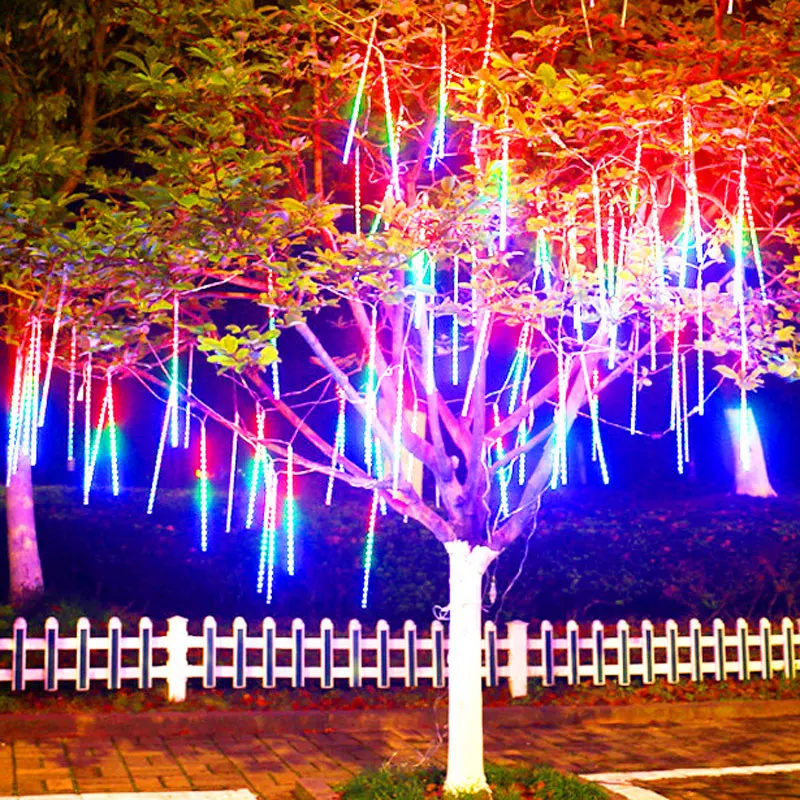 

32/24/16/8 Tubes LED Meteor Shower Lights Waterproof Falling Raindrop Fairy String Light for Christmas Holiday Party Patio Decor