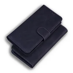 Leather Flip Wallet Phone Case with Stand and Card Holder - Universal Fit for Infinix Hot 11s NFC (Black)