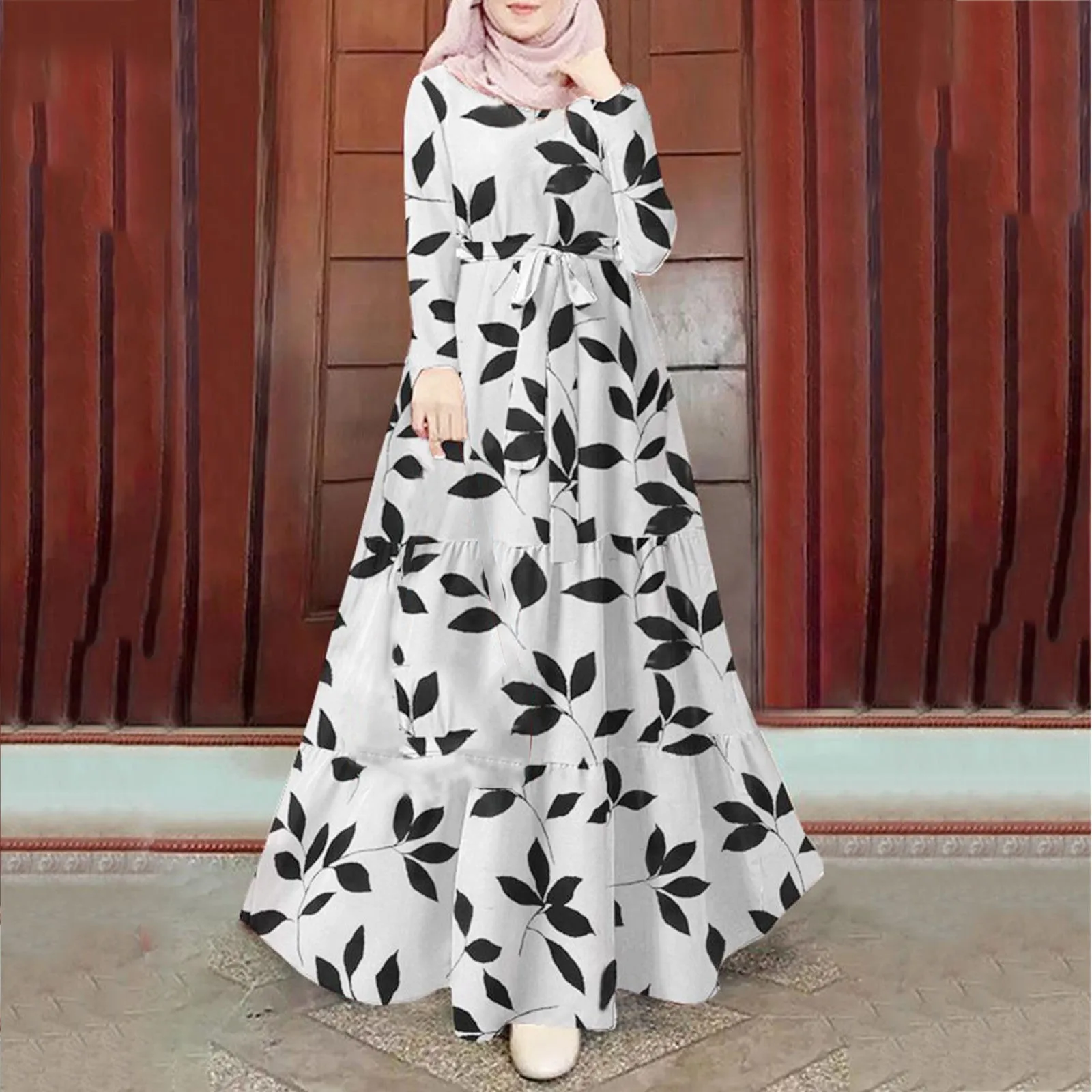 

Printed Robe Long Maxi Muslim Women Casual Dress Female Elegant Sexy Dresses Sundress Clothing Party Night Holiday Vestidos