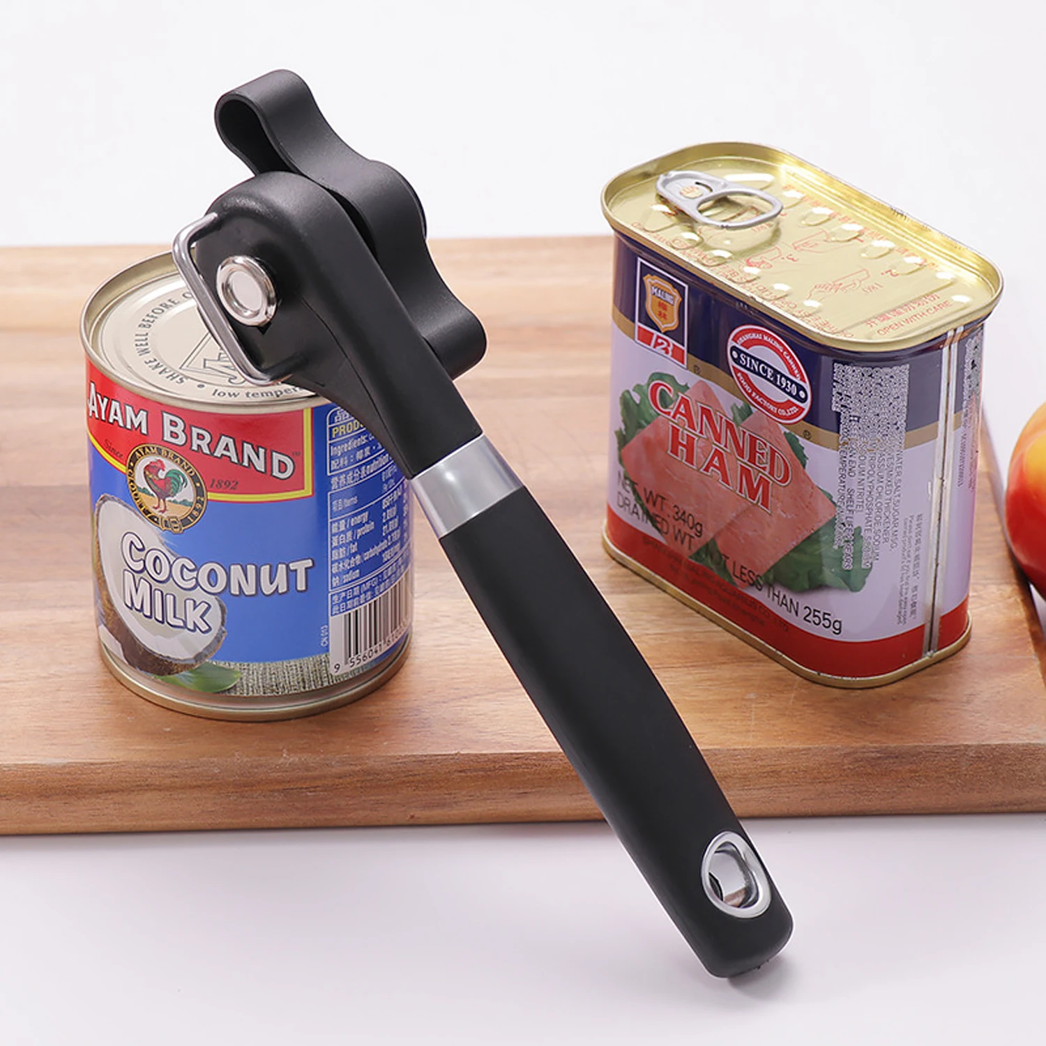 Plastic Hand-actuated Can Opener Safety Kitchen Tools Easy Grip Side Cut Manual Opener for Cans' Lid Kitchen Gadgets 4