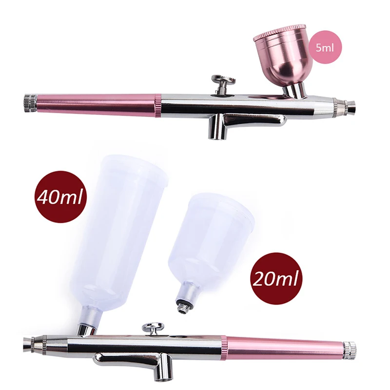 Mini Air Compressor Kit Air-Brush Paint Spray Gun Airbrush For Nail Art Tattoo Craft Cake Face Nano Fog Mist Sprayer 5