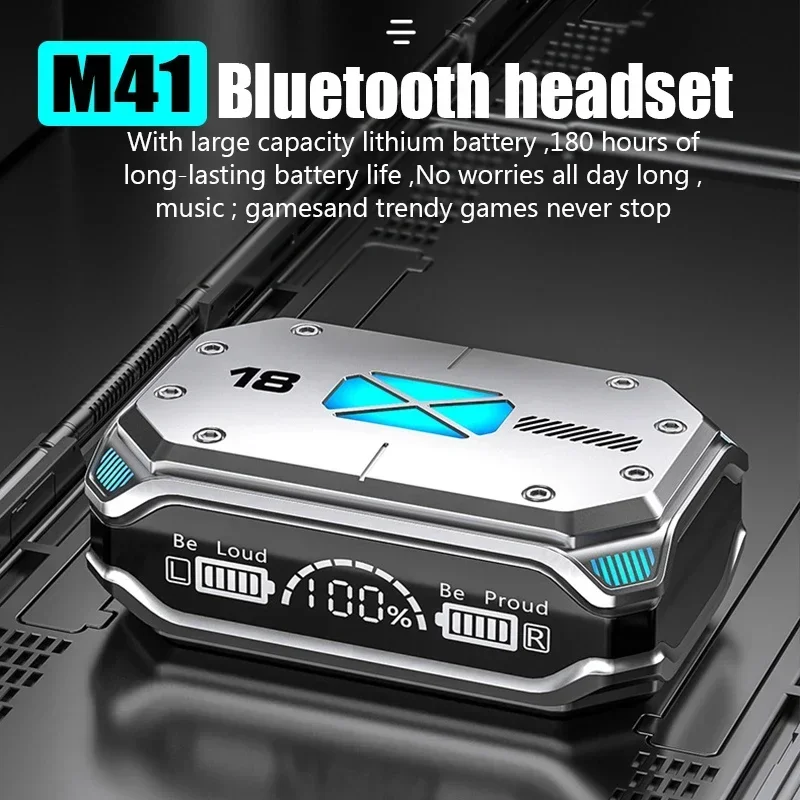 

M41 With Microphone Wireless Headphones Stereo Waterproof Headsets Earbuds Bluetooth Earphones Touch Control Noise Reduction