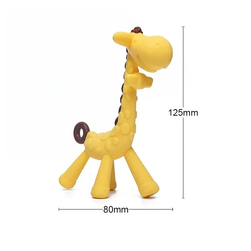 Food Grade Baby Molar Teether Silicone Giraffe Teethers Cartoon Teething for Babies Relief Gums Pain Toys Newborn Essentials