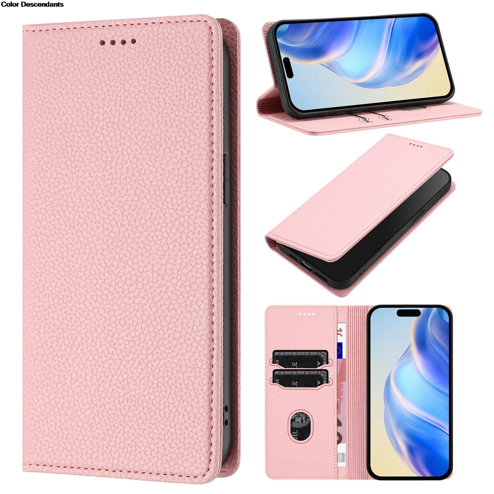 Luxury Leather Magnetic Case with Card Slots and Shockproof Book Cover