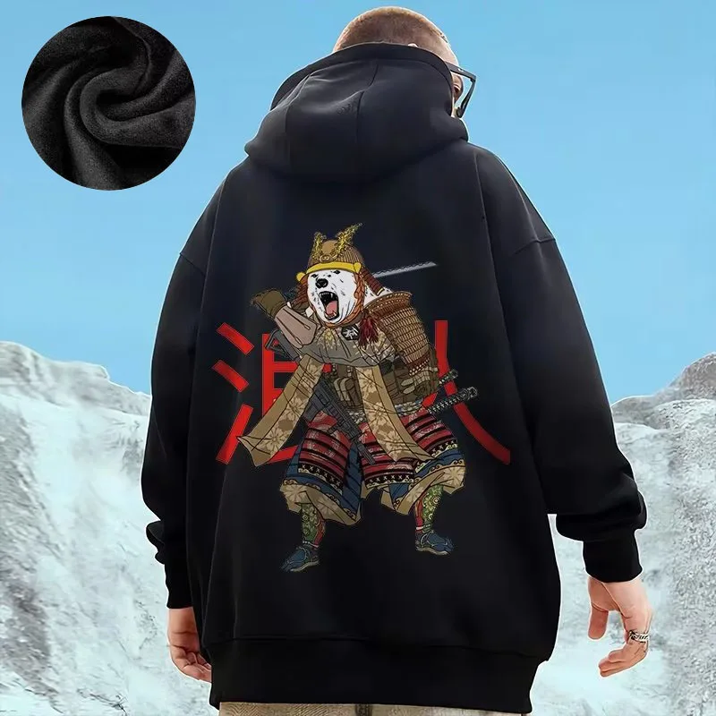 Hooded Sweater Men's Trendy Brand Large Size M-8XL Men's Autumn And Winter Style Plush And Thick Fat Hip-hop Pullover Jacket