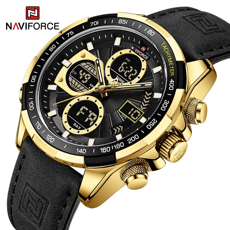 3tk2828 1bb40 24vdc brand new stock quantity available for discounts Men Watch NAVIFORCE Top Luxury Brand Genuine Leather Multiple Colors Available LED Wristwatch Male Casual Waterproof Alarm Clock