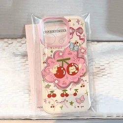 Trendy Pink Cherry Cat Y2K Cartoon Silicone Phone Case - iPhone 13 Pro Max (A1)