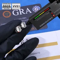 ICEBLING 4/5/6/8MM Moissanite Earrings for Women Pass Diamond Test VVS Ear Studs 925 Sterling Silver Classic Jewelry Gift