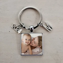 New 2024 Personalized Letter Photo Customized Square Keychain Home Keychain Gift. Diy Customized Keychain Keyring